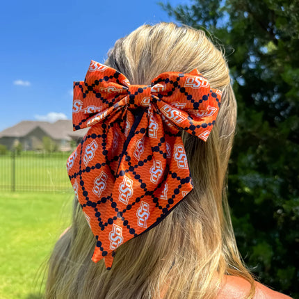 Oklahoma State Cowboys Fields Cape Cod Hair Bow