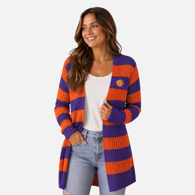 Clemson Tigers Open Knit Cardigan