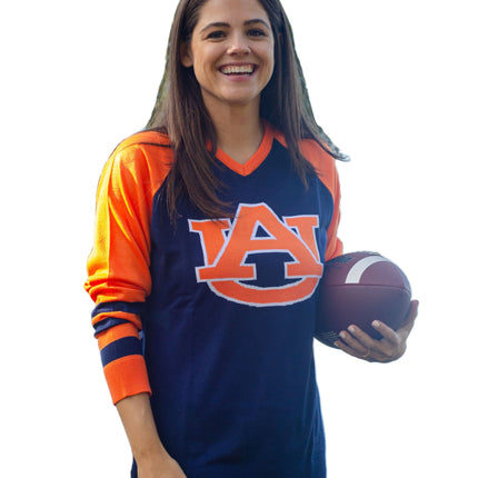 Auburn Tigers V Neck Logo Sweater