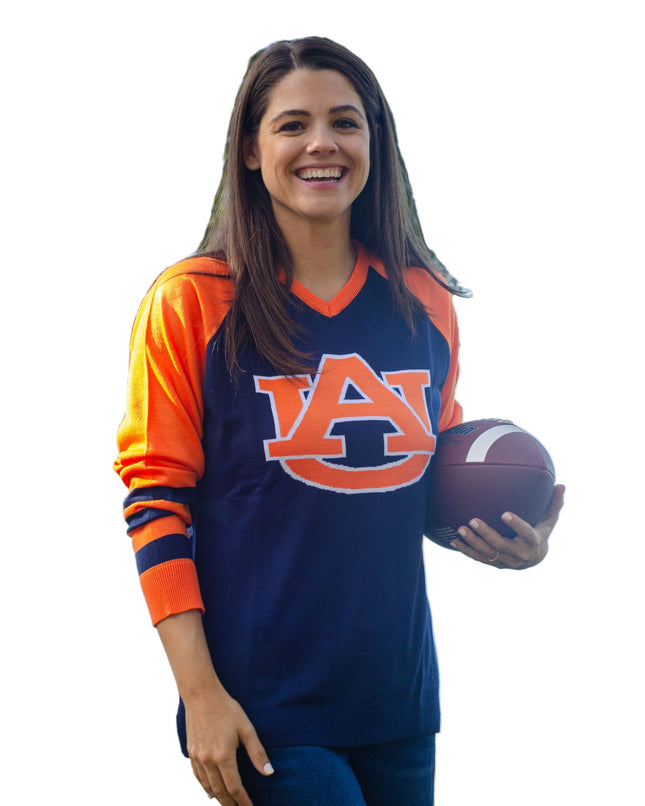 Auburn Tigers V Neck Logo Sweater