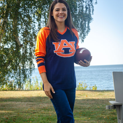 Auburn Tigers V Neck Logo Sweater