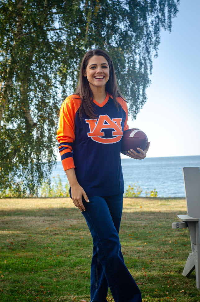 Auburn Tigers V Neck Logo Sweater