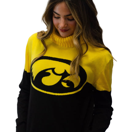 Iowa Hawkeyes Cowl Neck Logo Sweater