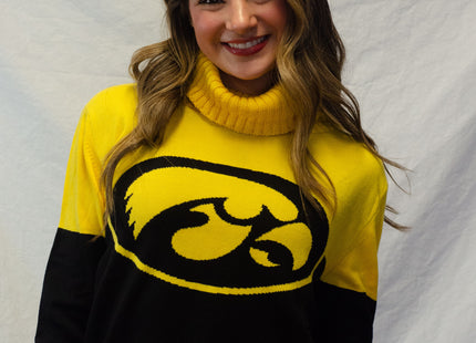Iowa Hawkeyes Cowl Neck Logo Sweater