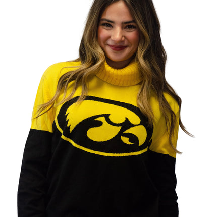 Iowa Hawkeyes Cowl Neck Logo Sweater