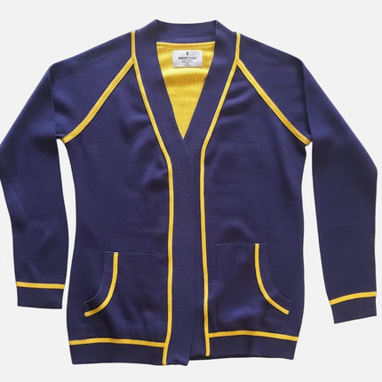 Michigan Wolverines Contrast Trim Cardigan Sweater