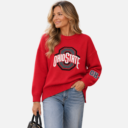Ohio State Buckeyes Darby Sweater, Oversized Cotton - Selling Fast!