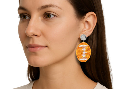 Tennessee Touchback Football Earrings