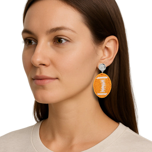 Tennessee Touchback Football Earrings