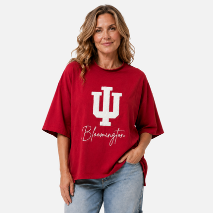 Indiana Hoosiers Ash Lightweight Fleece Top