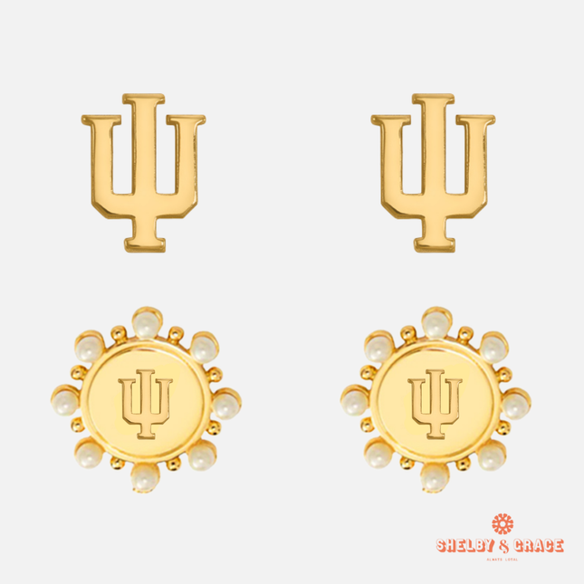 Indiana Hoosiers Paris Stud Earrings Set