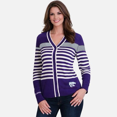 Kansas State Wildcats Stripe Cardigan