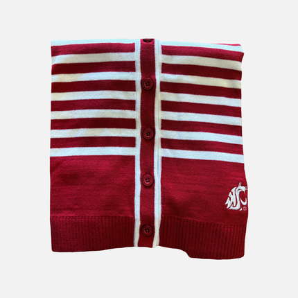 Washington State Cougars Stripe Cardigan Sweater
