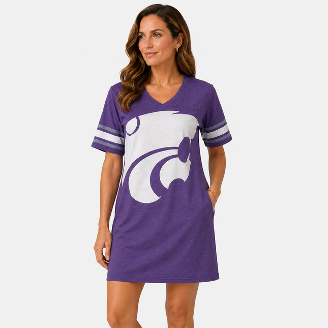 Kansas State Wildcats Heathered Football Jersey Nightshirt