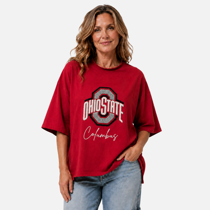 Ohio State Buckeyes Ash Lightweight Fleece Top