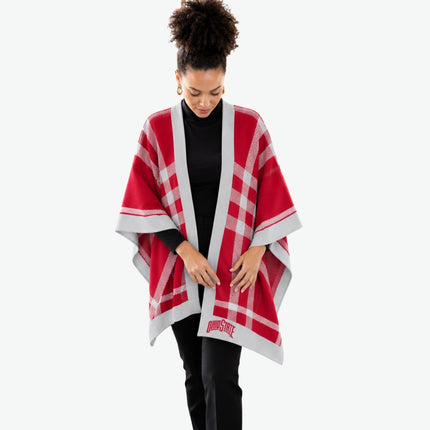 Ohio State Buckeyes Chapin Poncho Red/White/Pewter