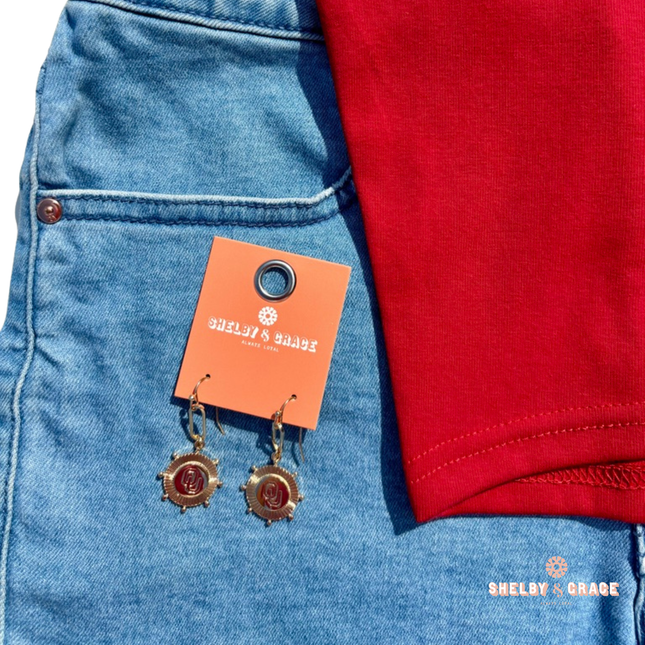 Oklahoma Sooners Pixel Earrings