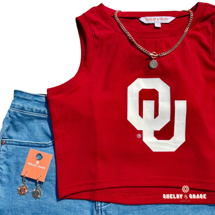 Oklahoma Sooners Pixel Earrings