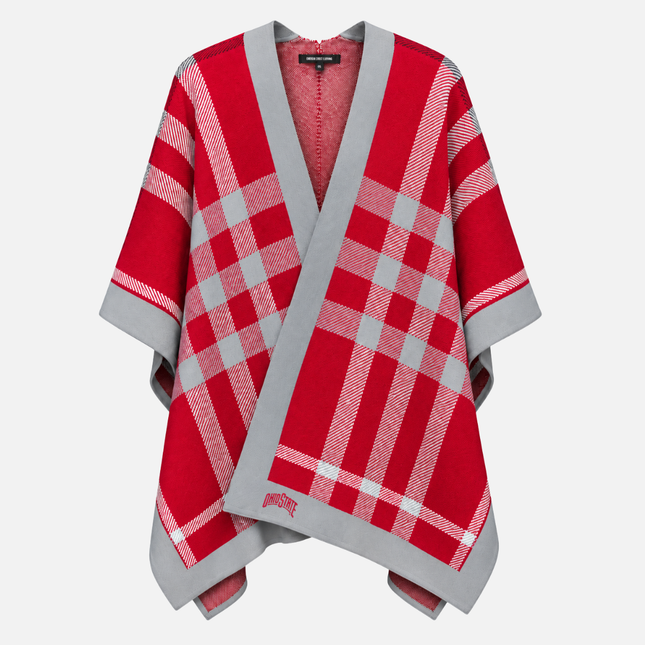 Ohio State Buckeyes Chapin Poncho Red/White/Pewter