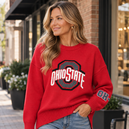 Ohio State Buckeyes Darby Sweater, Oversized Cotton - Selling Fast!