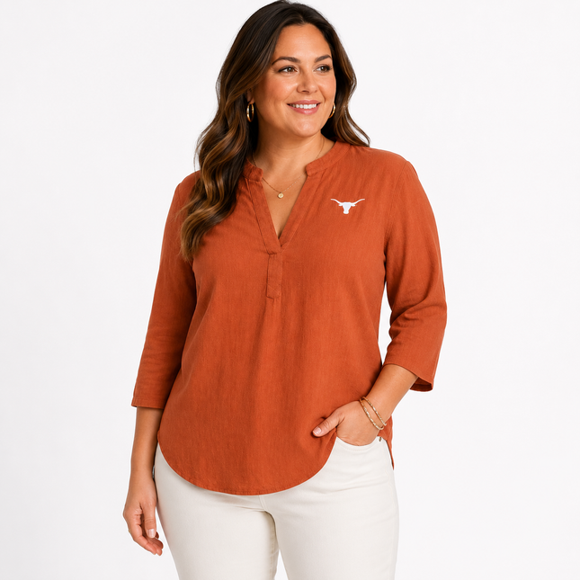 Texas Longhorns Harper Tunic Blouse -Ladies Plus Size