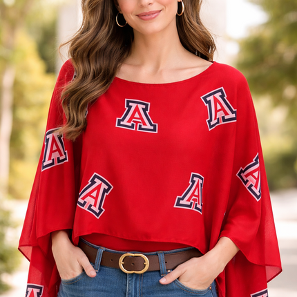 Arizona Wildcats Peyton Logo Scarf Poncho