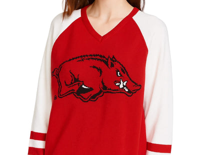 Arkansas Razorbacks V Neck Logo Sweater