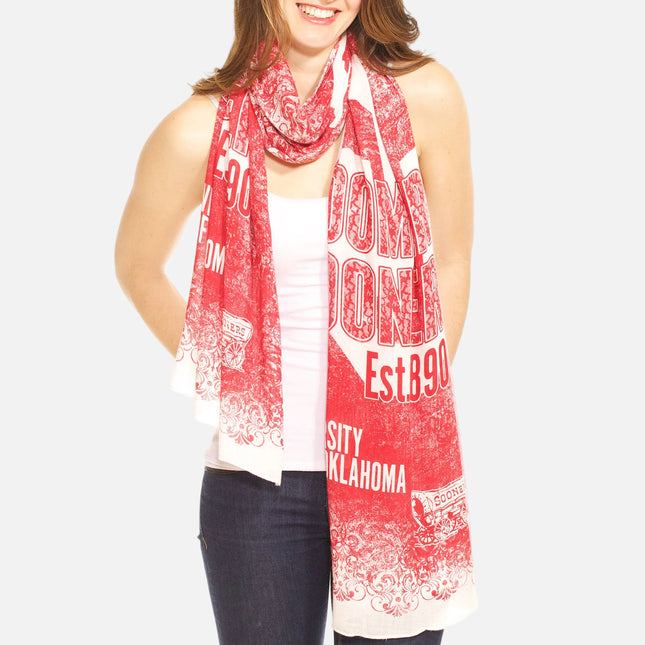 Oklahoma Sooners Lace Print Scarf