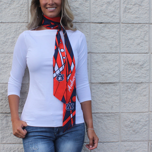 Auburn Tigers Geometric Slim Scarf
