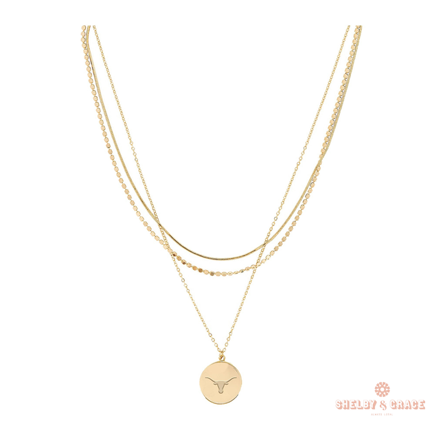 Texas Long Horns Grizzy Necklace
