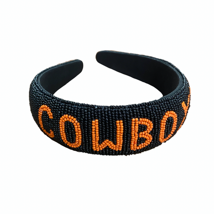 Oklahoma State Hand Beaded Headband