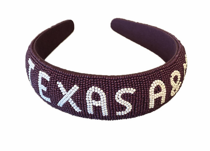 Texas A&M Hand Beaded Headband
