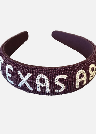 Texas A&M Hand Beaded Headband