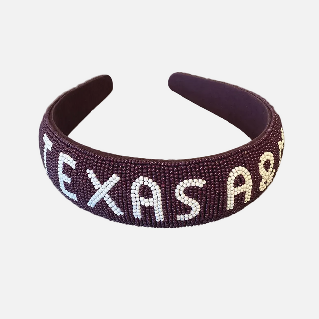 Texas A&M Hand Beaded Headband