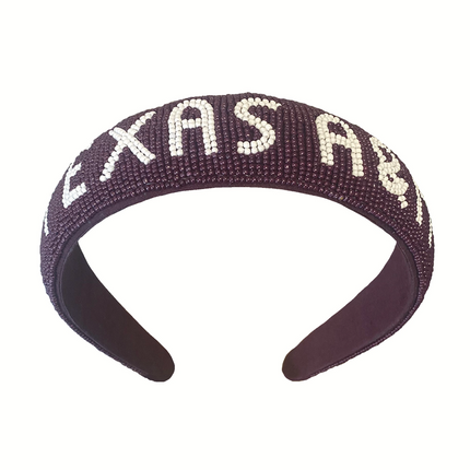 Texas A&M Hand Beaded Headband