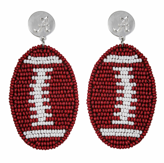 Alabama Touchback Football Earrings