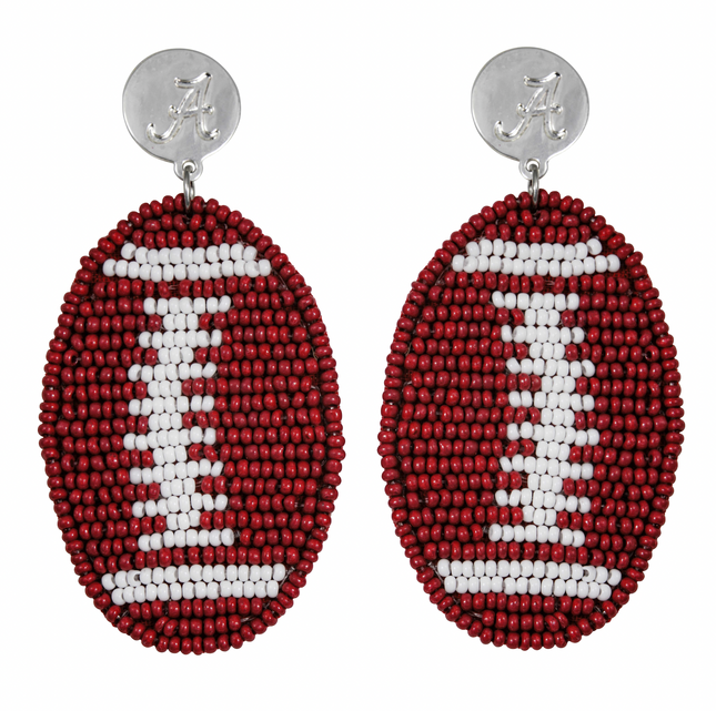 Alabama Crimson Tide Touchback Football Earrings