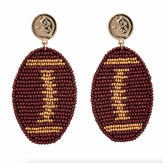 FSU Touchback Football Earrings