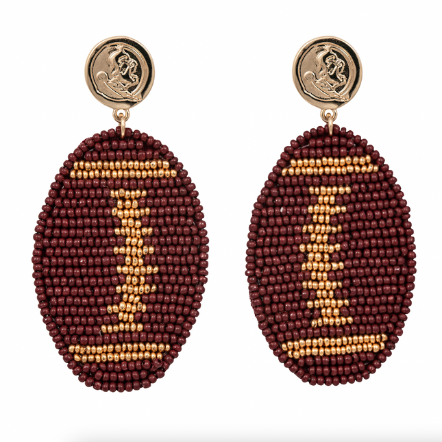 Florida State Seminoles Touchback Football Earrings