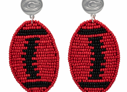 Georgia Touchback Football Earrings