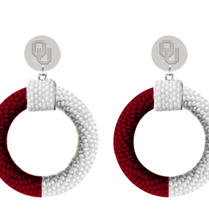 Oklahoma Sooners Skye Hand Beaded Earrings