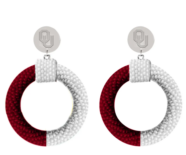 Oklahoma Sooners Skye Hand Beaded Earrings