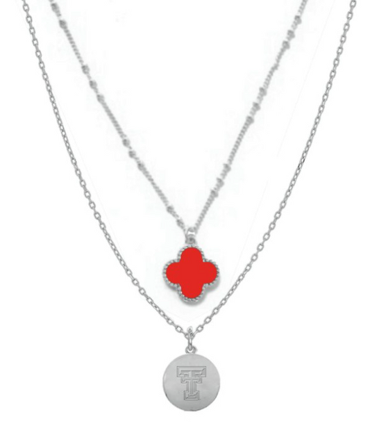 Texas Tech Clover Necklace