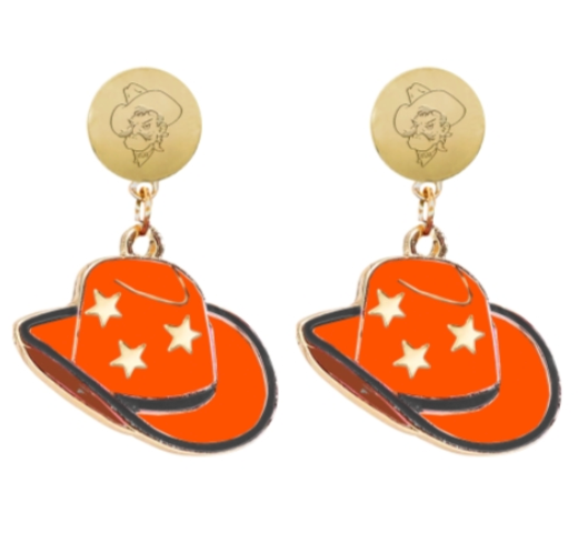 Oklahoma State Stetson Earrings