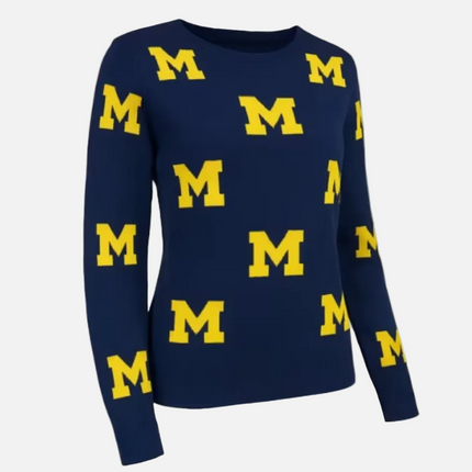 Michigan Wolverines Chestnut Jacquard Sweater