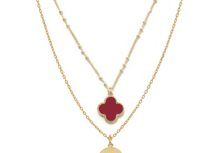 South Carolina Gamecocks Clover Necklace Gold