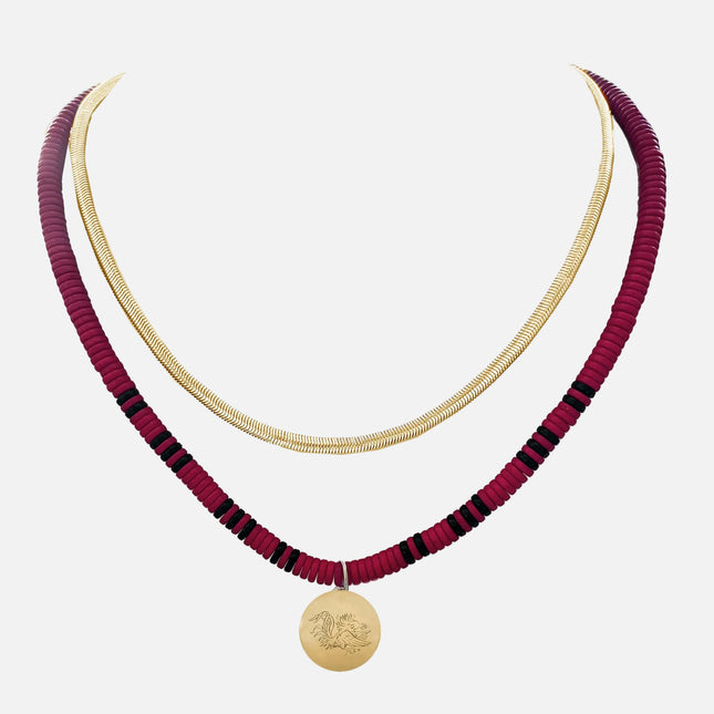 South Carolina Gamecocks Maeve Layered Necklace Gold