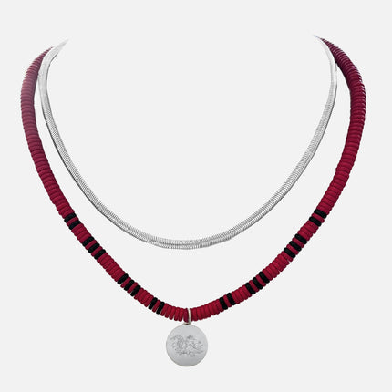 South Carolina Gamecocks Maeve Layered Necklace Silver