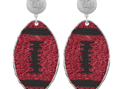 South Carolina Gamecocks Touchback Earrings Silver