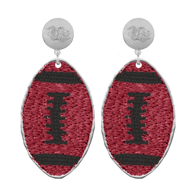 South Carolina Gamecocks Touchback Earrings Silver